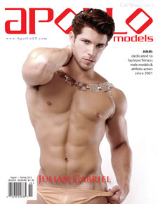 Julian Gabriel Hernandez as cover model for Apollo Male Models Magazine www.ApolloGT.com