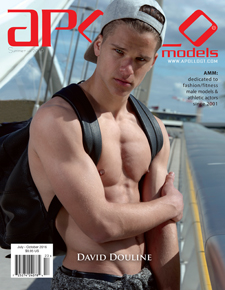 David Douline as cover model for Apollo Male Models Magazine www.ApolloGT.com
