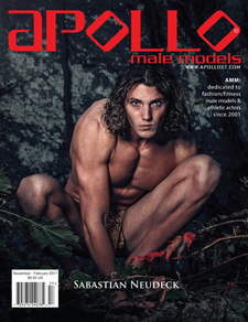 Sabastian Neudeck as cover model for Apollo Male Models Magazine www.ApolloGT.com