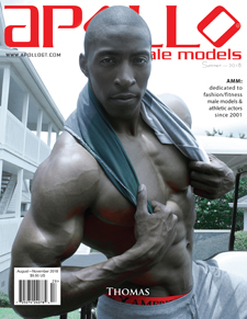 Thomas Wright Jr. as cover model for Apollo Male Models Magazine www.ApolloGT.com