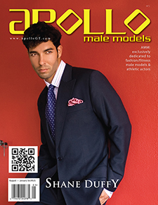 Shane Duffy as cover model for Apollo Male Models Magazine www.ApolloGT.com
