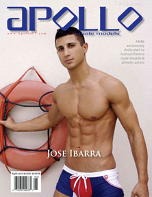 Jose Ibarra as cover model for Apollo Male Models Magazine www.ApolloGT.com