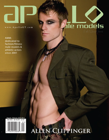 Allen Clippinger cover model for Apollo Male Model magazine www.ApolloGT.com