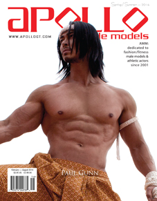 Actor Paul Gunn as cover model for Apollo Male Models Magazine www.ApolloGT.com