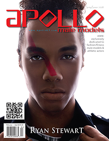 Ryan Stewart as cover model for Apollo Male Models Magazine www.ApolloGT.com